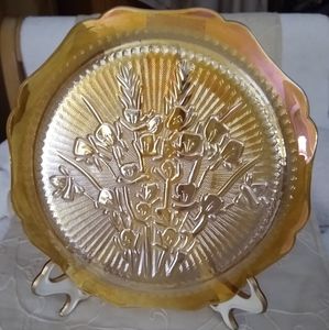 Vintage Iris and Herringbone iridescent plate.